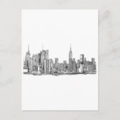 Skyline inkt van New York Briefkaart (Voorkant)