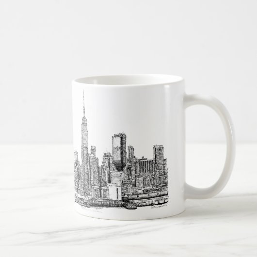 Skyline inkt van New York Koffiemok (Rechts)