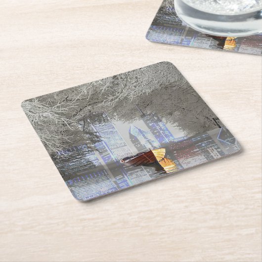 Skyline Kartonnen Onderzetters (Schuin)