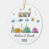 Skyline Kiev Ornament, Oekraïne Keramisch Ornament (Links)