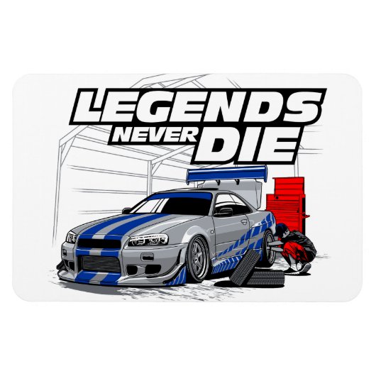 SKYLINE LEGENDS STERVEN NOOIT! MAGNEET (Horizontaal)