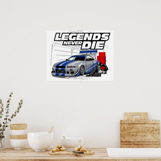 SKYLINE LEGENDS STERVEN NOOIT! POSTER (Keuken)