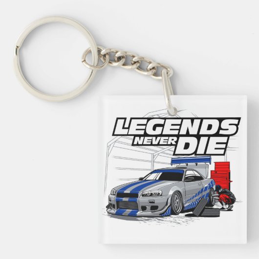 SKYLINE LEGENDS STERVEN NOOIT! SLEUTELHANGER (voorkant)