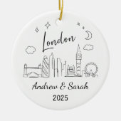 Skyline Londen Ornament, Engeland Keramisch Ornament (Voorkant)