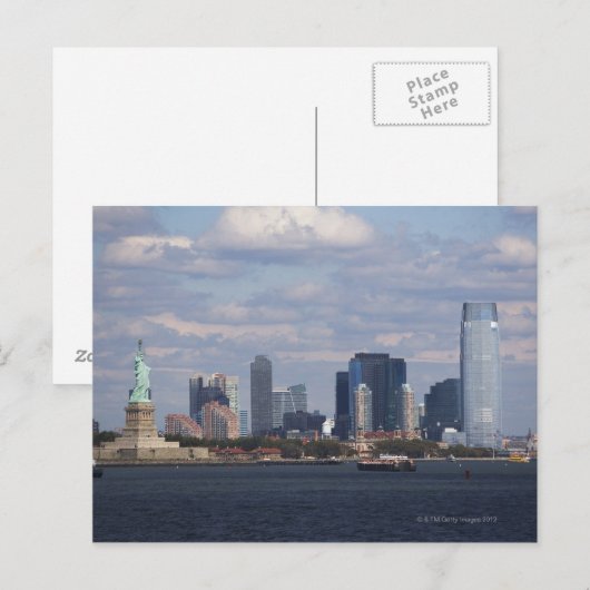 Skyline met Vrijheidsstandbeeld Briefkaart (Voorkant / Achterkant)