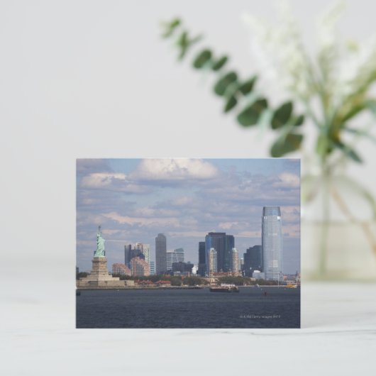 Skyline met Vrijheidsstandbeeld Briefkaart (Staand voorkant)