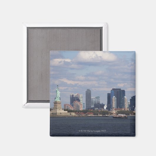Skyline met Vrijheidsstandbeeld Magneet (Voorkant / Achterkant)
