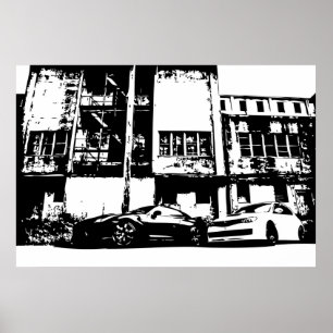 Skyline met WRX Impreza Sti Poster