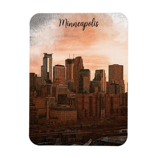  skyline Minneapolis Magneet (Verticaal)