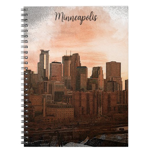 skyline Minneapolis Notitieboek (Voorkant)