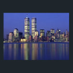 Skyline NYC met World Trade Center Poster<br><div class="desc">NYC-skyline bij zonsondergang met de Twin Towers</div>