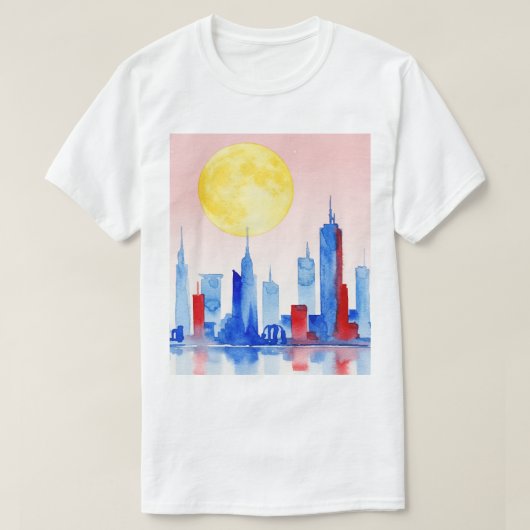 Skyline of a modern city t-shirt (Design voorkant)
