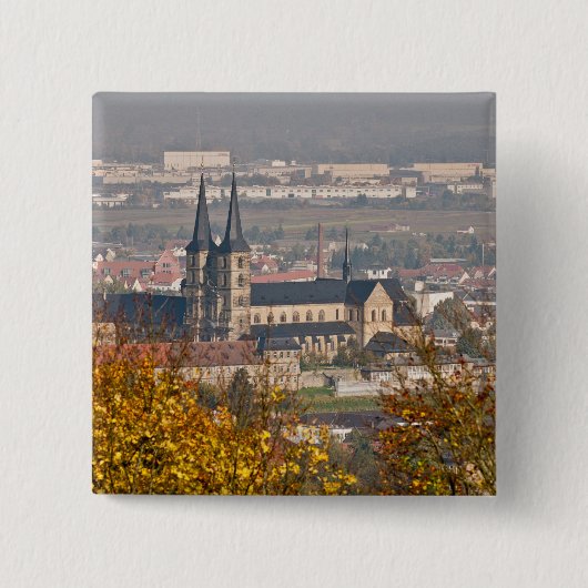Skyline of Bamberg, Duitsland Vierkante Button 5,1 Cm (Voorkant)