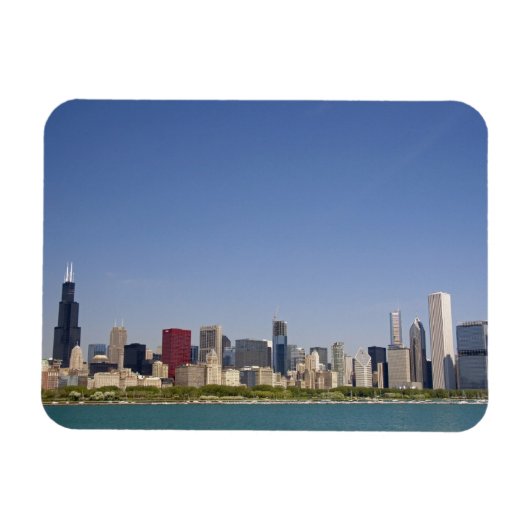 Skyline of Chicago, Illinois, Verenigde Staten. Magneet (Horizontaal)
