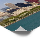 Skyline of Chicago, Illinois, Verenigde Staten. Poster (Hoek)