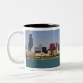Skyline of Chicago, Illinois, Verenigde Staten. Tweekleurige Koffiemok (Links)