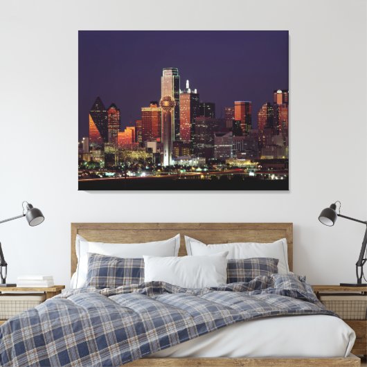 Skyline of Dallas, Texas Canvas Afdruk (Insitu (Slaapkamer))