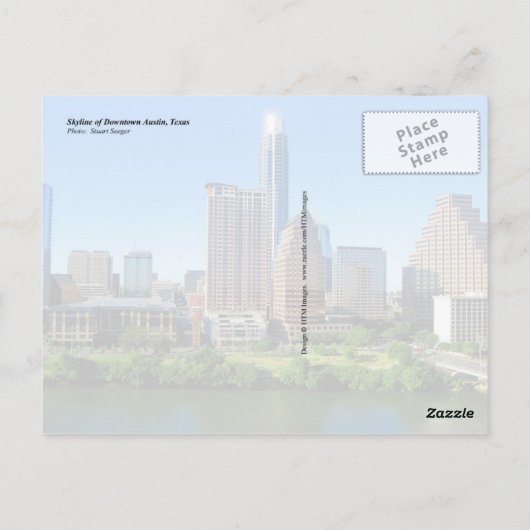 Skyline of Downtown Austin, Texas Briefkaart (Achterkant)