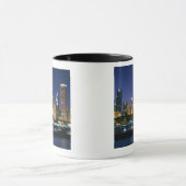 Skyline of Downtown Chicago 's nachts Mok (Midden)