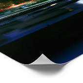 Skyline of Downtown Chicago 's nachts Poster (Hoek)