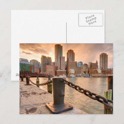 Skyline of Financial District of Boston Briefkaart (Voorkant / Achterkant)