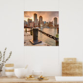 Skyline of Financial District of Boston Poster (Keuken)