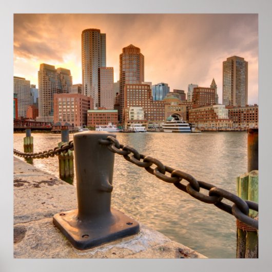 Skyline of Financial District of Boston Poster (Voorkant)