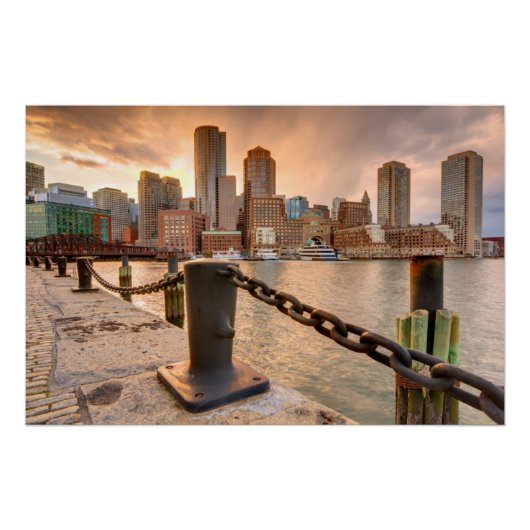 Skyline of Financial District of Boston Poster (Voorkant)