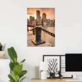 Skyline of Financial District of Boston Poster (Thuiskantoor)