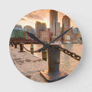Skyline of Financial District of Boston Ronde Klok