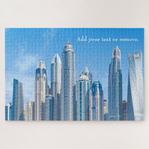Skyline of futuristic city skyscrapers in Dubai Legpuzzel