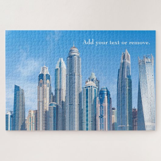 Skyline of futuristic city skyscrapers in Dubai Legpuzzel (Horizontaal)
