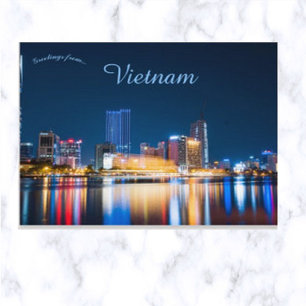 Skyline of Ho Chi Minh City at Night Briefkaart