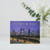 Skyline of Houston, Texas bij schemering Briefkaart (Staand voorkant)