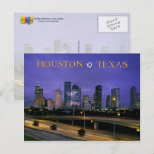 Skyline of Houston, Texas bij schemering Briefkaart (Voorkant / Achterkant)