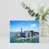 Skyline of Lower Manhattan (gelabeld) Feestdagenkaart (Staand voorkant)