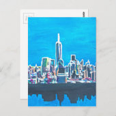 Skyline of Manhattan New York City met Briefkaart (Voorkant / Achterkant)