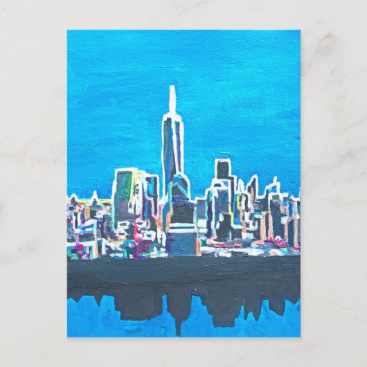 Skyline of Manhattan New York City met Briefkaart (Voorkant)