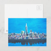 Skyline of Manhattan New York City met Briefkaart (Voorkant / Achterkant)