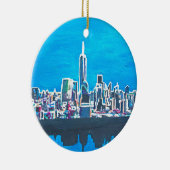Skyline of Manhattan New York City met Keramisch Ornament (Rechts)