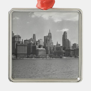 Skyline of Manhattan New York USA B&W Metalen Ornament