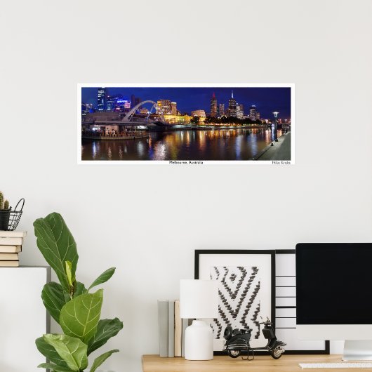 Skyline of Melbourne Panorama Poster (Thuiskantoor)