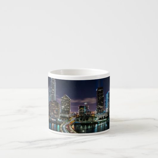 Skyline of Miami city with bridge at night Espresso Kop (Voorkant)