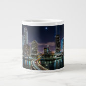 Skyline of Miami city with bridge at night Grote Koffiekop (Voorkant)