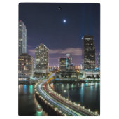 Skyline of Miami city with bridge at night Klembord (Achterkant)