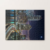 Skyline of Miami city with bridge at night Legpuzzel (Horizontaal)