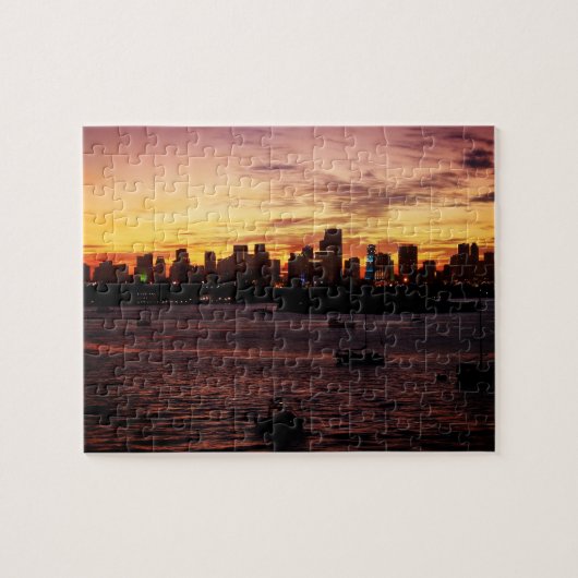 Skyline of Miami Florida at Sunset Legpuzzel (Horizontaal)