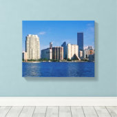Skyline of Miami, Florida Canvas Afdruk (Insitu (Houten vloer))