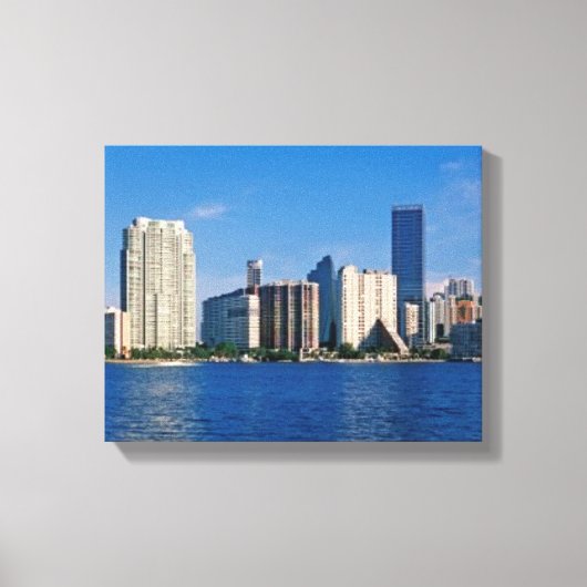 Skyline of Miami, Florida Canvas Afdruk (Voorkant)
