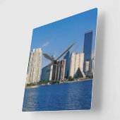 Skyline of Miami, Florida Vierkante Klok (Hoek)